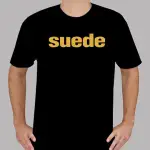 棉質 T 恤 SUEDE ENGLISH GLAM ROCK BAND LOGO 男式黑色 T 恤