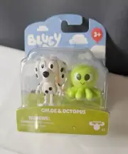 New BLUEY Action Figures SET Chloe & Octopus FRIEND LOT Dalmation DOG
