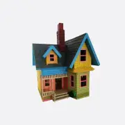 UP House Model Whimsical Wonderland to Brighten Your Space Painted/Assembled