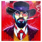 Alexander Ishchenko "Django" Hand Signed Original Painting Acrylic Canvas