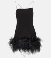 [The Attico] The Attico Feather-trimmed minidress AU 4 black