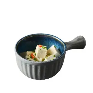 多美然 帶把焗飯碗陶瓷面碗湯碗美式復古小吃沙拉碗個性米飯碗