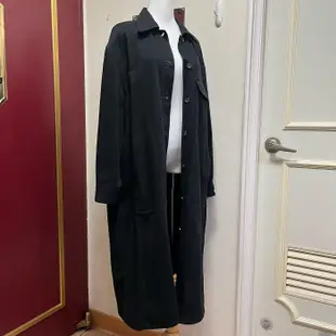 Uniqlo U系列 黑色 純棉 大口袋 oversize 長版 襯衫外套 襯衫洋裝
