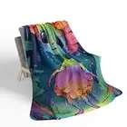 Rain Dance Festival blanket, Fleece Blanket, Sherpa Blanket, Rainbow Blanket