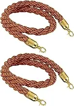 Rope Barriers, Rope Barrier Belt with Gold Hooks, Braided Hemp Rope Barrier for Queue Divider, Rope Barrier 1/2/3M Crowd Control Stanchion Rope 3/4/5/7/8/9/10Ft, Twisted Hemp Ropes Queue Line Barrier(1m (3.3 ft))