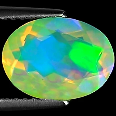 1.71 Ct Natural Ethiopian Faceted Opal Gemstone Multi Color Oval Faceted Cut