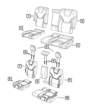 Genuine Mopar Rear Seat Back Cover 5RA74HL1AF