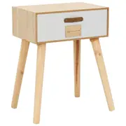 Bedside Table with a Drawer 44x30x58.5 cm Solid Pinewood vidaXL