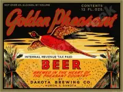 Golden Pheasant Beer Label 18" x 24" Metal Sign