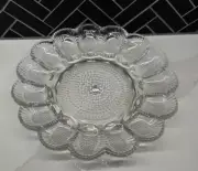 Indiana Glass Crystal Happenings Hobnail 11" Deviled Egg Relish Tray NIB