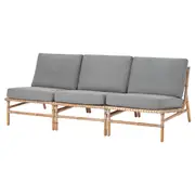 TVARÖ 3-seat modular sofa, outdoor, brown/Frösön/Duvholmen dark grey