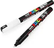 Uni POSCA - PC-1MR Art Paint Marker Pens - 0.7mm - Black and White - Pack of 2