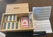 DULUTH TRADING CO. 10-in-1 Wooden Game Set - DOMINOES POKER CRIBBAGE DICE ETC.