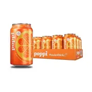 Poppi Orange Flavor, 12 oz, Pack of 12, Sparkling Prebiotic Soda