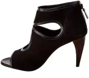 Elie Tahari Calf Skin and leather Black Isadora Cut Out Bootie