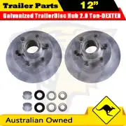 2 x 12" Galvanized Trailer Mechanical Disc 2Ton with Bearing Sets -DEXTER
