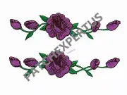 #3965L Lot 2 Pcs Lavender color ,Purple Rose Flower Embroidery Applique Patch