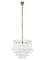 Aspen 5 Light Pendant or Close-To-Ceiling Fitting in Antique Brass with Clear Glass