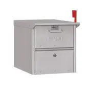 Salsbury Industries Post Mount Mailbox Heavy-Duty Aluminum Locking Metallic