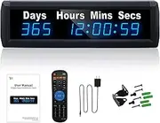 YZ Large 999 Day Countdown Timer, Digital Countdown Clock with Remote Control, 12/24H Real Time, Event Countdown Clock, Countdown Calendar for Retirement, Wedding, Holiday, Birthday, New Baby