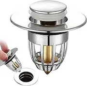Sink Drain Plug - Adjustable Sink Seal Stopper, Sink Hole Plug | Sink Filter Kitchen Drain Catcher, Basin Drain Basket, Bathroom Sink Stopper Pop Up for Drain Holes