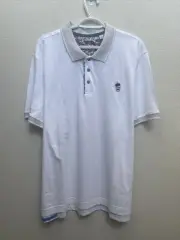 NEW Robert Graham Men's Polo Shirt 2XL White "Lucifer" Classic Fit $98