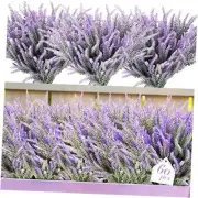 Bundles Artificial Lavender Flowers UV Resistant Faux Plastic 60 Purple
