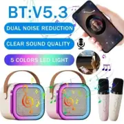 Kids Portable Mini✅Karaoke Machine Bluetooth Speaker✅1 and 2 Wireless Microphone