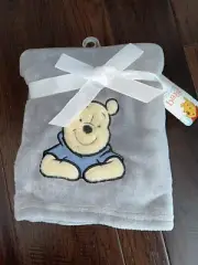 Disney Baby Forever Pooh Gray Bear Baby Blanket by Lambs & Ivy