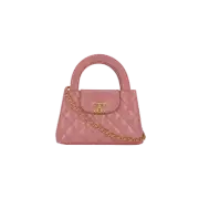 Chanel Mini Shopping Bag Shiny Aged Calfskin & Gold Coral Pink