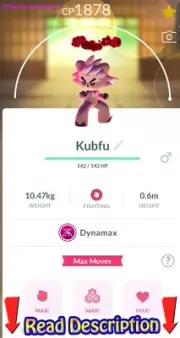 Pokémon Go ! - Level 50 Dynamax Kubfu MAXED 3 Move Trade go Fast Shipping✅