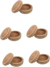 Cabilock 5pcs Wooden Manual Grain Mill Grinder Kitchen Tool for Rice Efficient Shelling Easy to Use Compact Portable