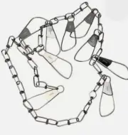 Ozark Trail 40-Inch Standard Chain Fish Stringer, 9 Hook Loops