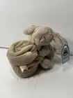 JellyCat Bunny Rabbit Taupe Tan Stuffed Toy w Security Plush Blanket Lovey New