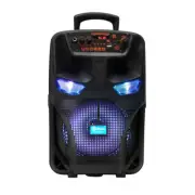 8‘’ Portable Waterproof Wireless Bluetooth Party Speaker w Microphone Subwoofer