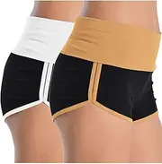 [Yxzogd] 2 Pack Women's Athletic Shorts High Waisted Running Workout Short Pants Tummy Control Quick Dry Gym Shorts for Yoga