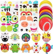 Vaguelly Round Paper Plate Sticker Drawing Art Supply Craft Paper Kit for Toddlers