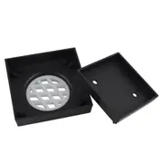 Black Smart Tile Insert Brass Square Floor Waste Grate Drain Bathroom Shower 115x115mm