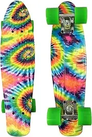 Retro Cruiser Skateboard 22in Mini Pro Skateboards with 64x45mm PU Wheels and ABEC-7 Bearing Max Load 220 lb