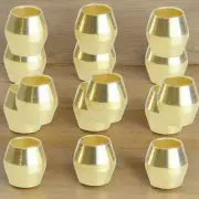 15 Pack 1/8 inch OD Brass Compression Sleeve Brass Pipe Fitting
