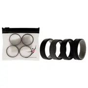 Silicone Wedding 2Layer Lines Ring Set - Black by ROQ for Men - 4 x 16 mm Ring