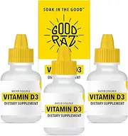 Good Raz - Vitamin D Drops Adult - Water-Soluble Liquid D3 Drops - Potent Vitamin D Liquid Drops - No Stir, Non-GMO, Kosher - D3 Liquid to Add to Drink Or Food, Flavorless - 12-Month Supply (3)