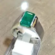 Natural Emerald Stone Ring Genuine Emerald Ring Original Zamurd Silver 925 Ring