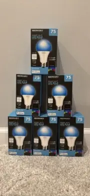 Merkury Smart 6 Pack Wi-Fi LED Smart Light Bulb Works Alexa Google Home