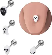 HONGTU implant 4pc 14G Tongue Rings Acrylic Trendy Stainless Steel Tongue Barbell Body Piercing Jewelry