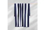 Bedding King Cabana Style Stripes Beach Towel - Navy Blue