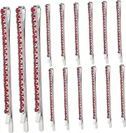 PAMINGONO 15pcs Rhinestone Hair Clips Sparkly Side Hair Pins for Women for Wedding