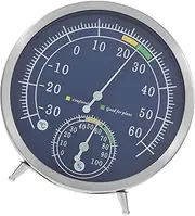 High Precision Analog Thermohygrometer Indoor Outdoor Stainless Steel Wall Mount Humidity Sensor Room Thermometer