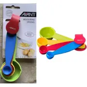 AVANTI Ribbed Melamine Measuring Spoons Primary 4 Piece Set Multicolours!