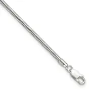 9 Inch Sterling Silver 2.5mm Snake Chain 9In Plus 1In Ext. Anklet